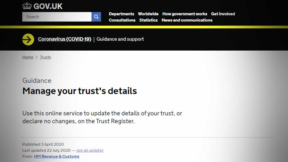 Notifications to the Trust Register must now be made online!